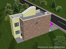 3D house design back view