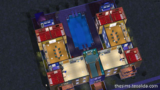Efficient floor plan of apartment block