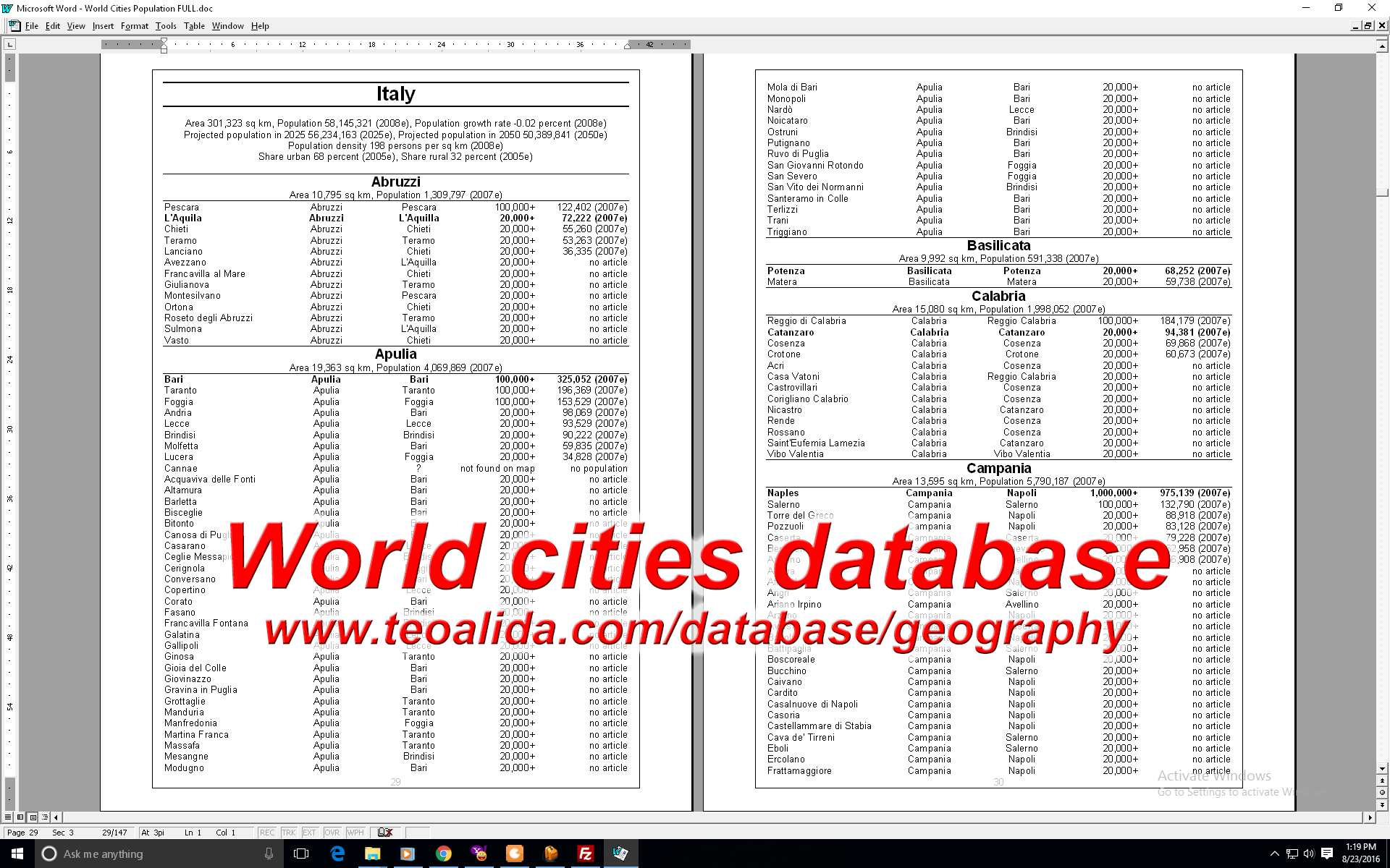 World Cities Database