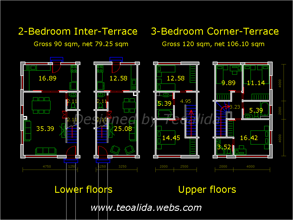 Terraced mixed house plan