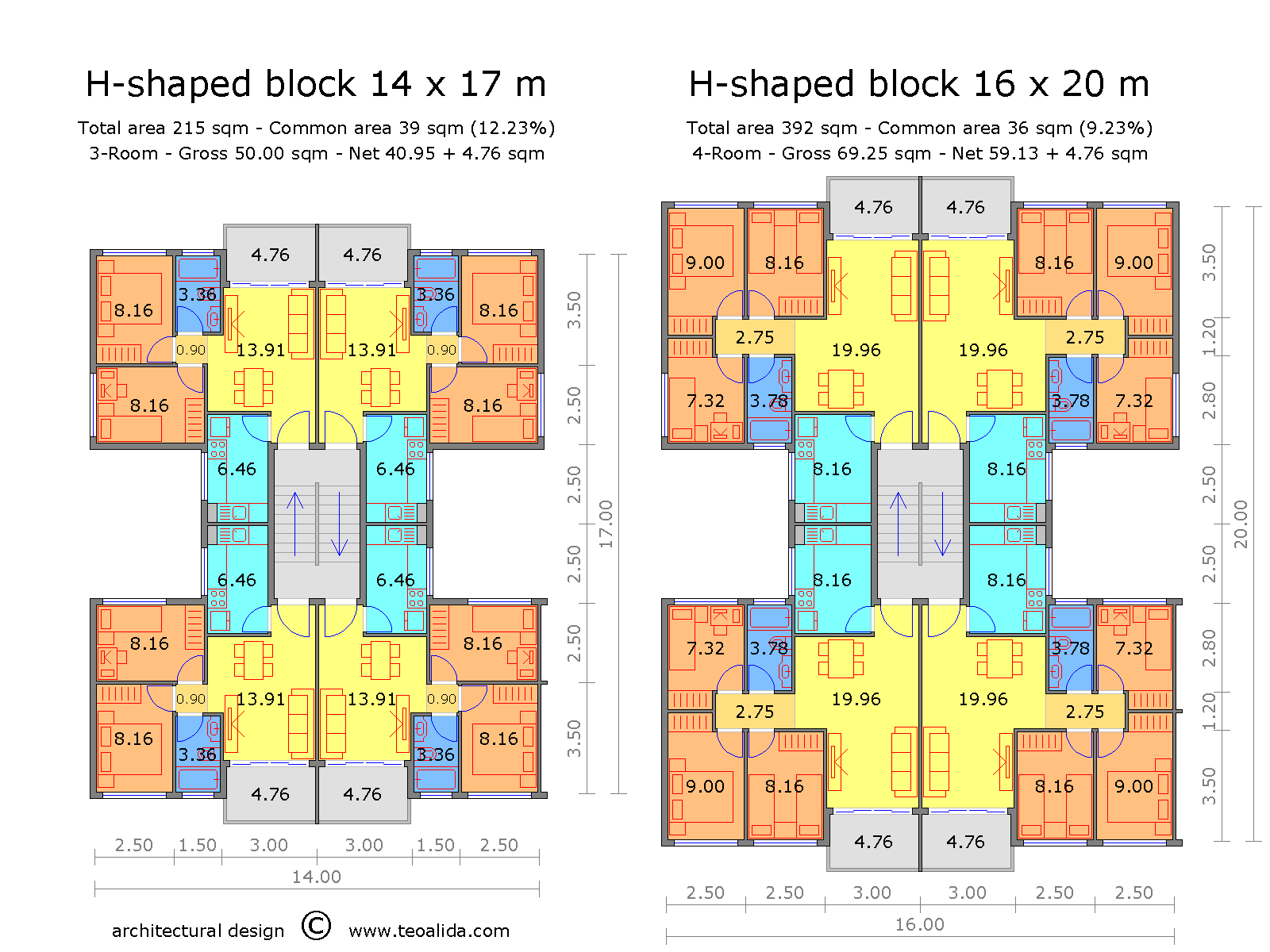 H-Shaped Split-Level block