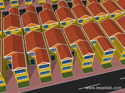 Detached houses, 5 meters wide and 12 meters long