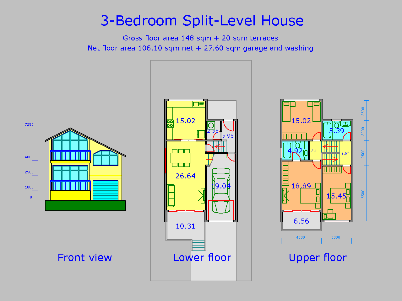 Split-level home with 3 bedrooms and garage