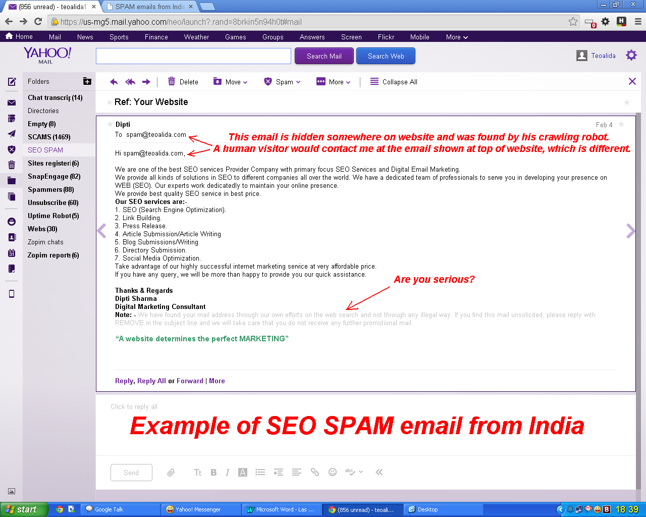 SEO SPAM from India