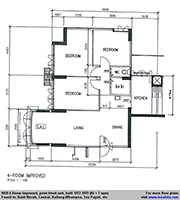 HDB 4-Room Improved flat (91 sqm) inclusive living room extension