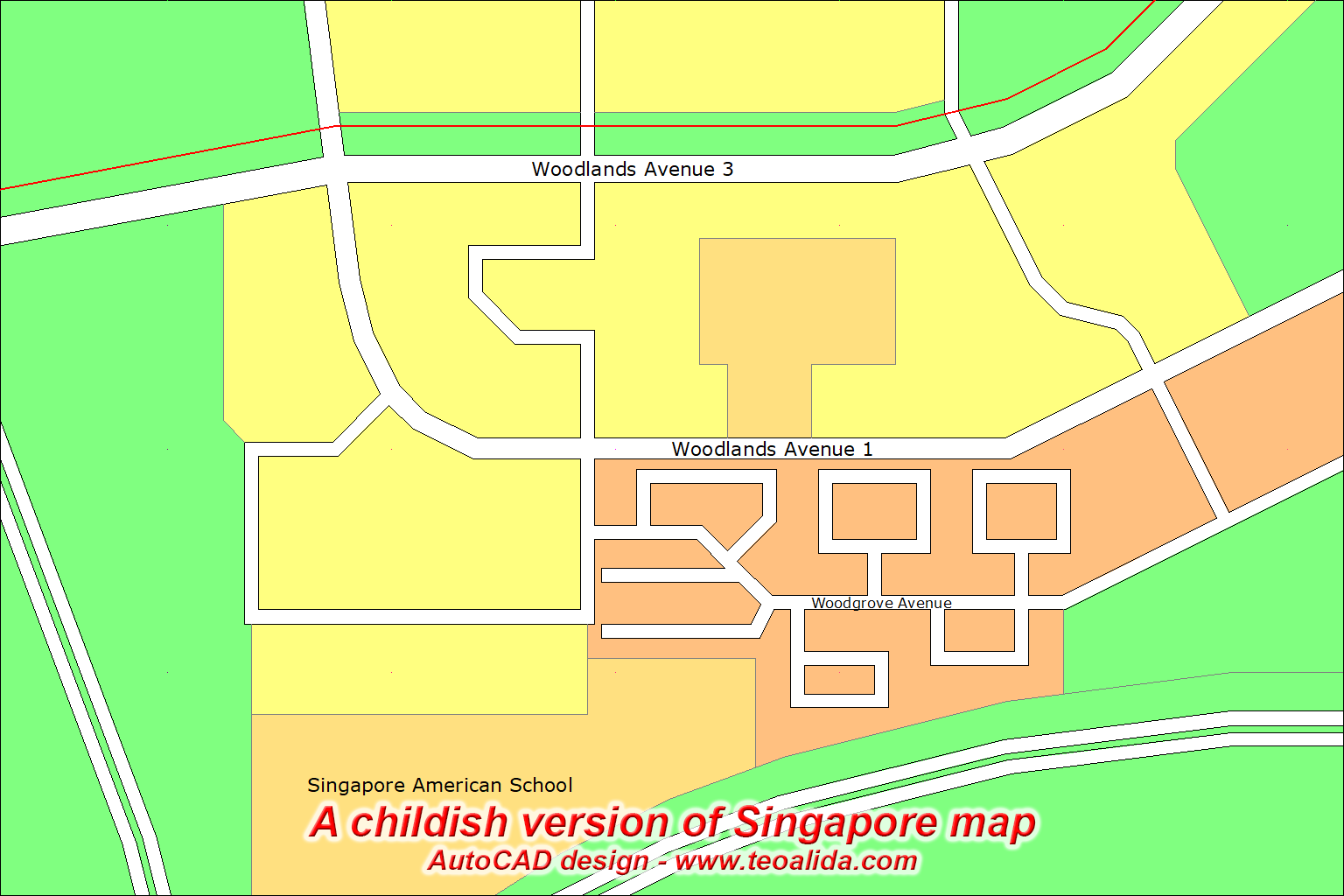 Coloured map of Singapore