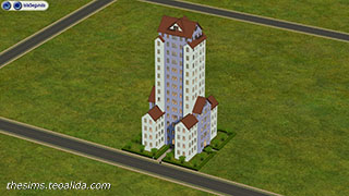 The Sims 2 skyscraper neighhorhood view