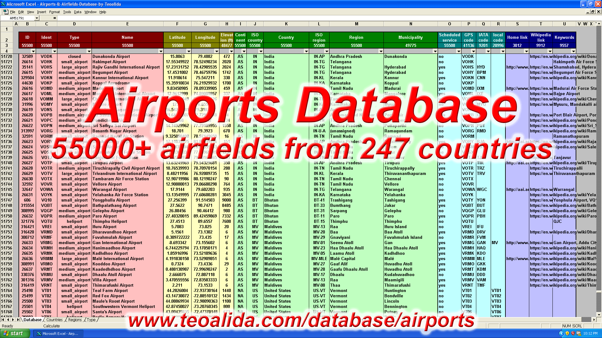 Airports database