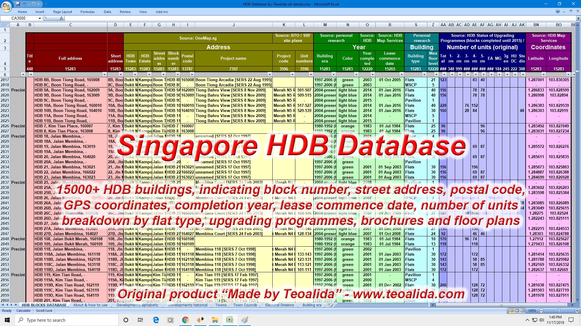 Singapore HDB Database