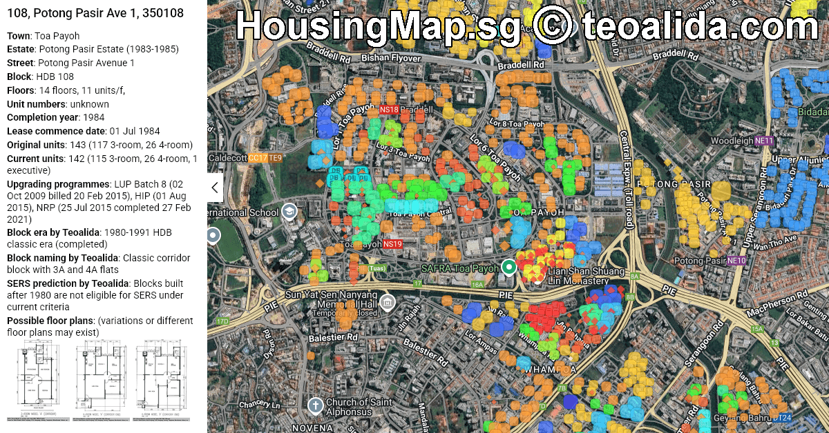 Singapore HDB map