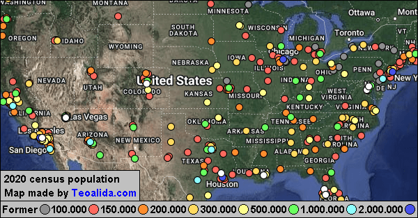 United States cities over 100.000 people