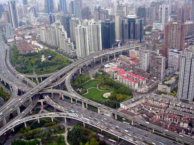 Viaduct in Puxi Shanghai