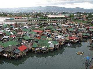 Village houses on water